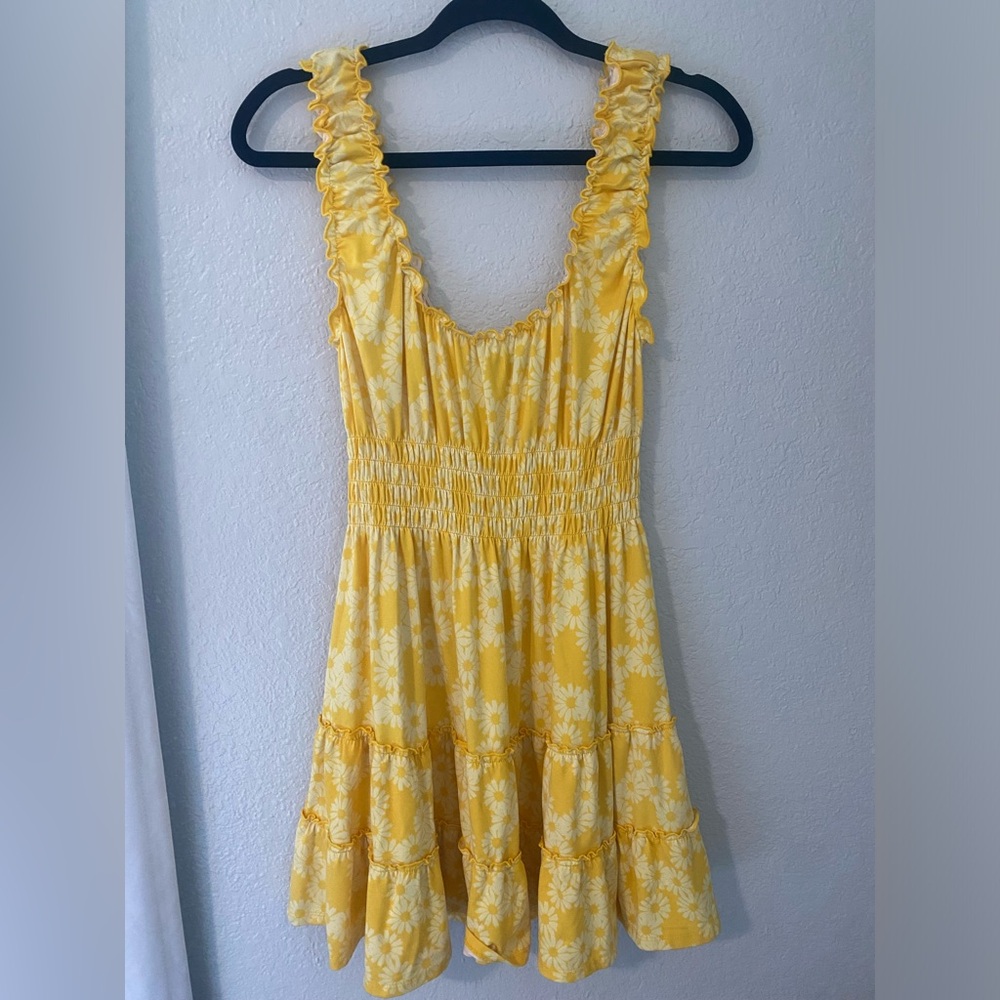 Yellow Urban Outfitters Floral Mini Dress